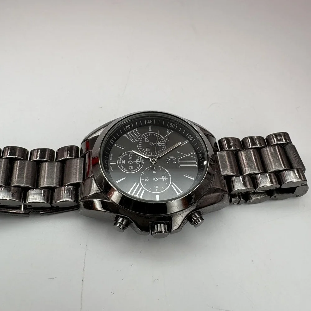 Charming Charlie Watch Black Dial Chronograph Quartz Stainless RY4121GU WORKS‎